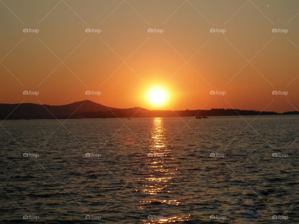 View of sea during sunset