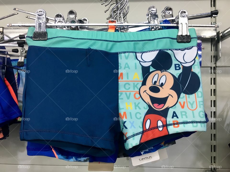 Mickey Mouse on a bathing suit for children