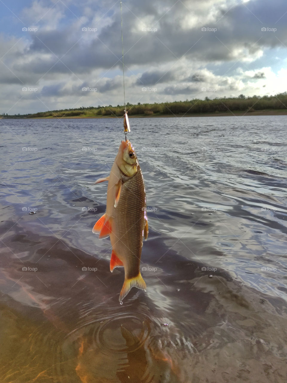 Fishing on the river.