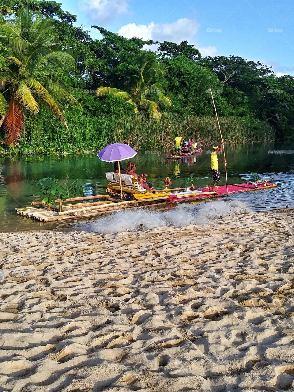 Bamboo Rafting on the River