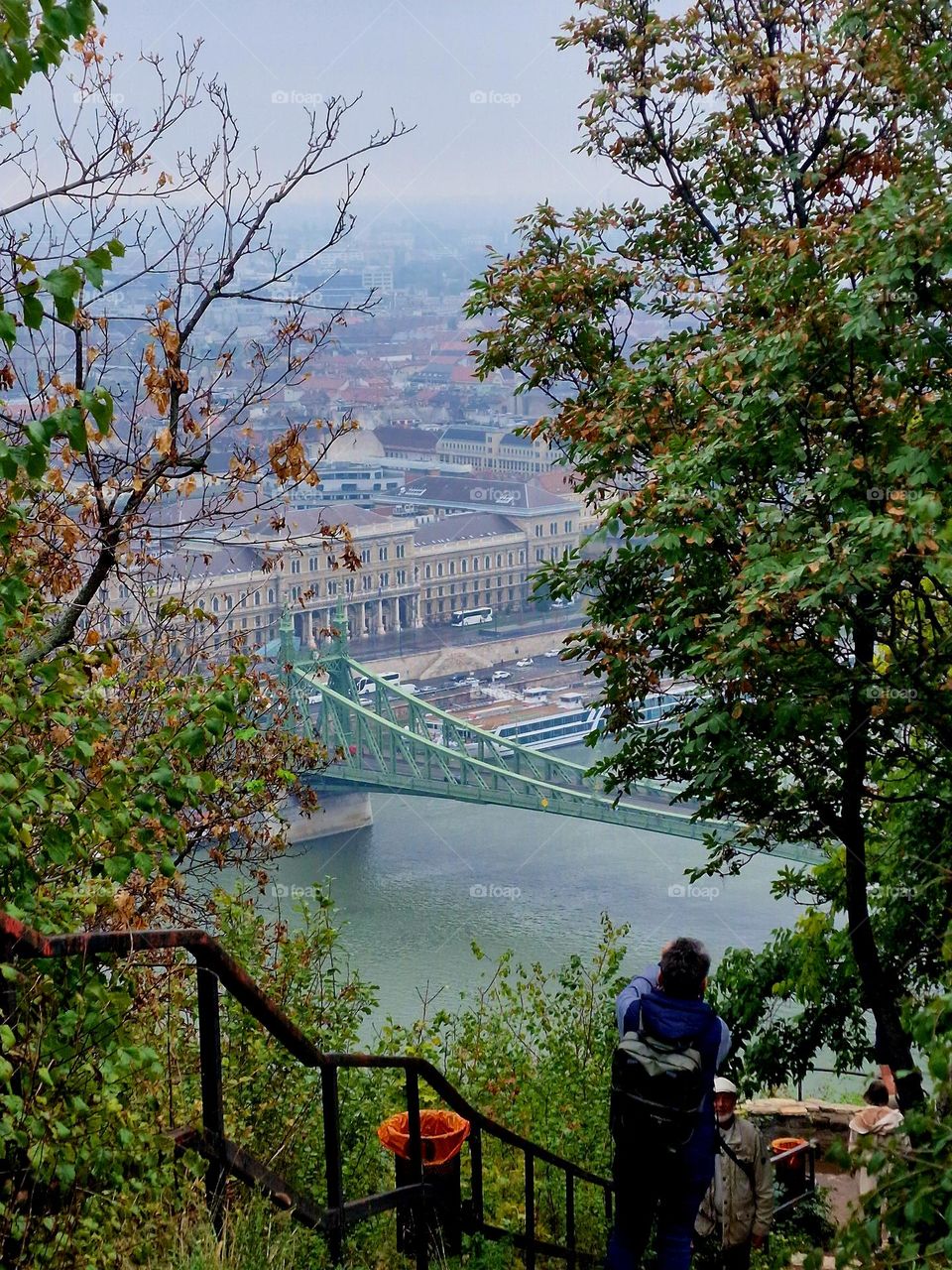 taking the picture with Liberty Bridge