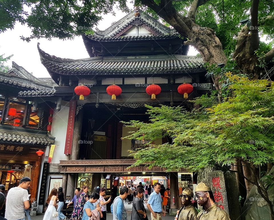 Traditional Chinese architecture in Chengdu, China.