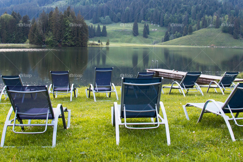 Lawn chairs ready to relax in 