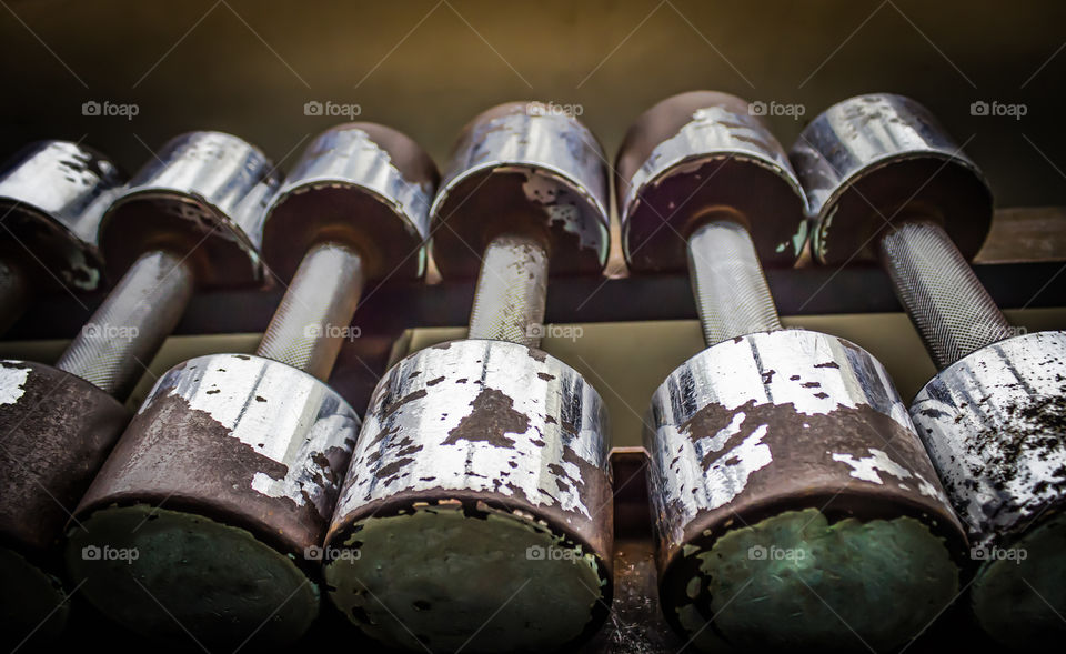 dumbbell. old dumbbell