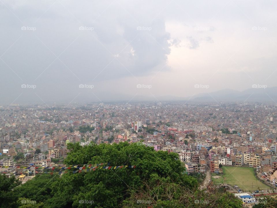 Kathmandu one day before the earthquake. This picture was taken from the top of the monkey temple less than 24 hours before the earthquake hit Nepal 