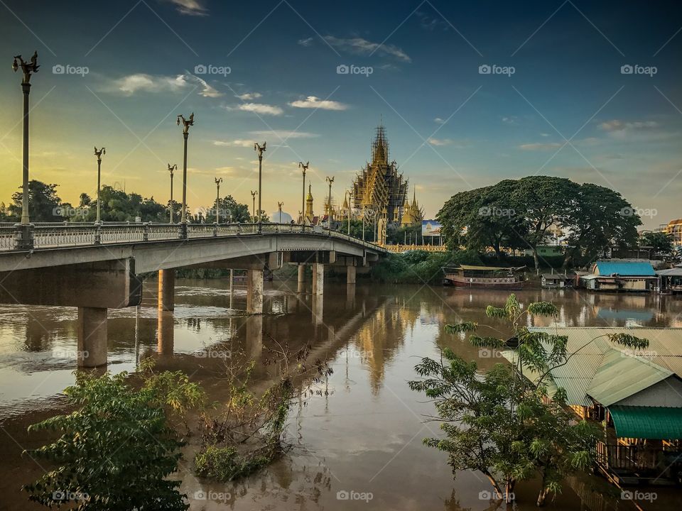 Wat Chan West Temple on the Supan Kulya Bridge, Phitsanulok, Thailand 