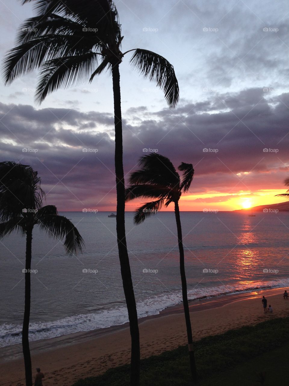 Scenic view of hawaiian sunset