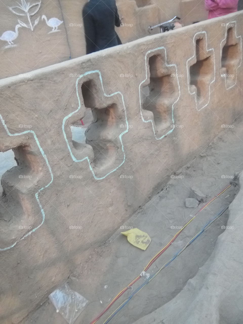 a designer wall at Indian village.