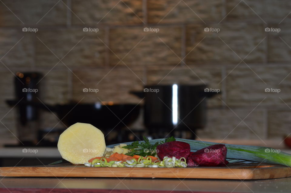 vegetables and spices to prepare a soup