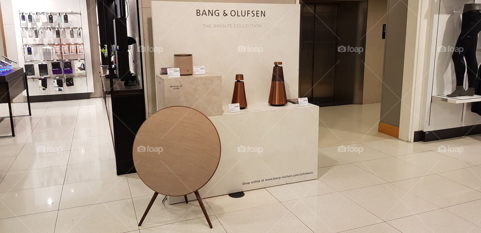 Bang and Olufsen speakers metallic copper
