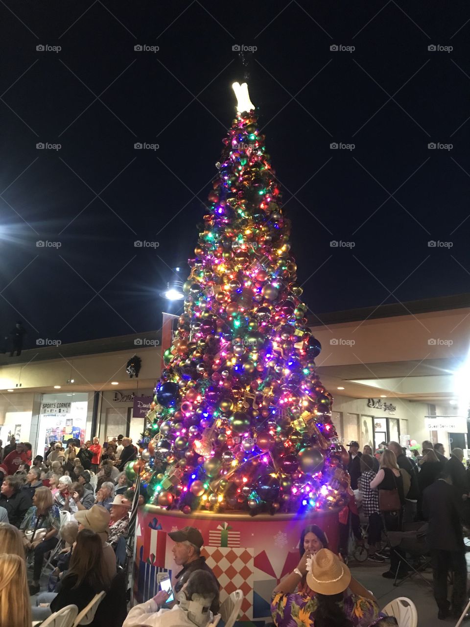 Christmas tree lights up at Grossmont Center in La Mesa, CA on Friday, November 23, 2018.