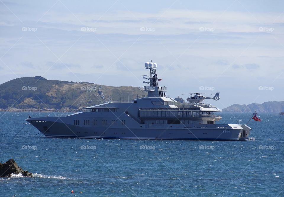 Super yacht off St Peter Port
