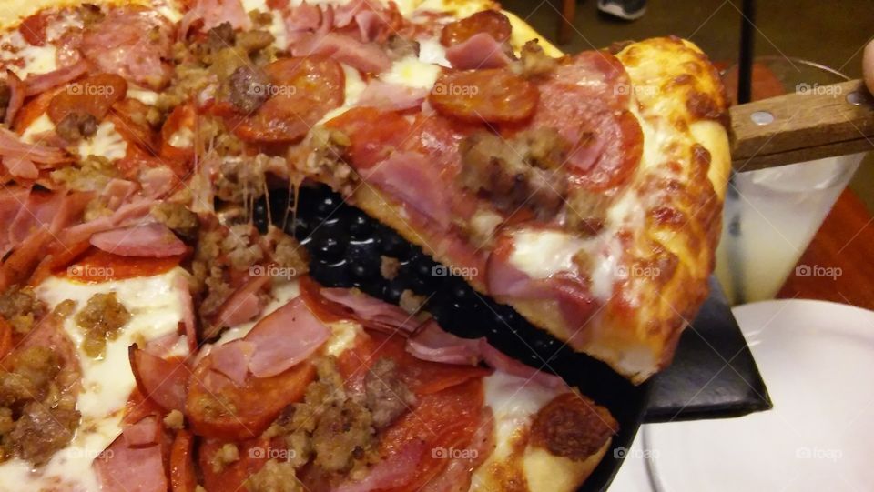All meat pizza