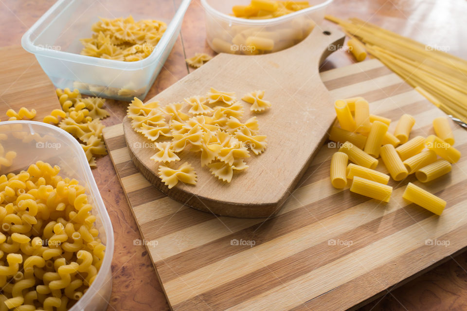 Different types of pasta