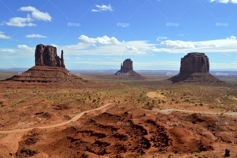 The Wildcat Trail takes hikers past West Mitten, East Mitten and Merrick Buttes in Monument Valley Arizona. The mittens signify spiritual beings watching over the Valley. Merrick is named for an ex-cavalry soldier who was a silver prospector.