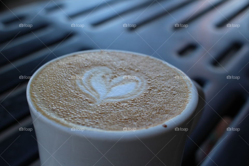 Close-up of a mocha latte coffee