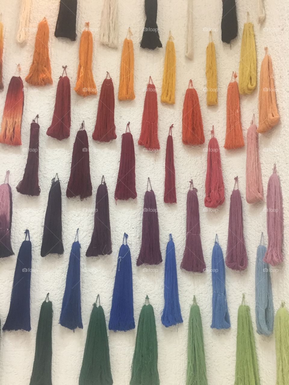 Samples of naturally dyed thread