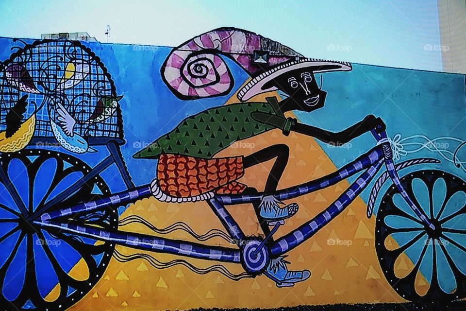 Graffiti work of art on the wall Cuiabá Brazil.