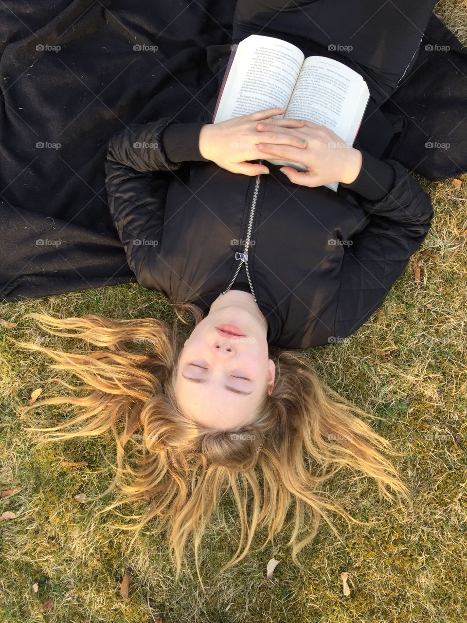 Girl relaxing in the park