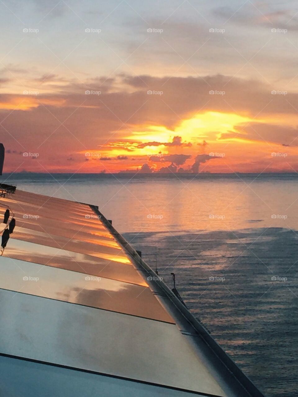 sunsets  at sea