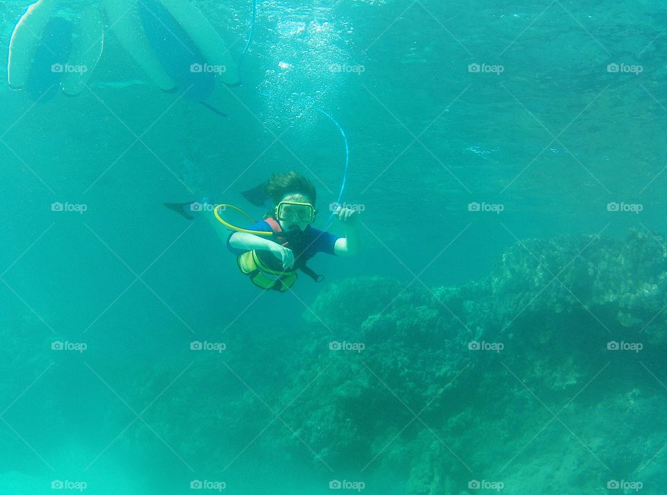 Young Boy Scuba Diving