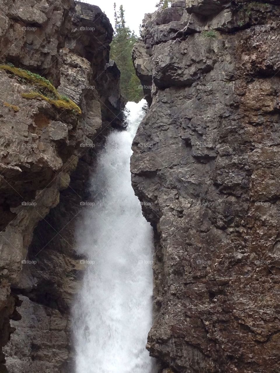 Water ridge. Waterfall