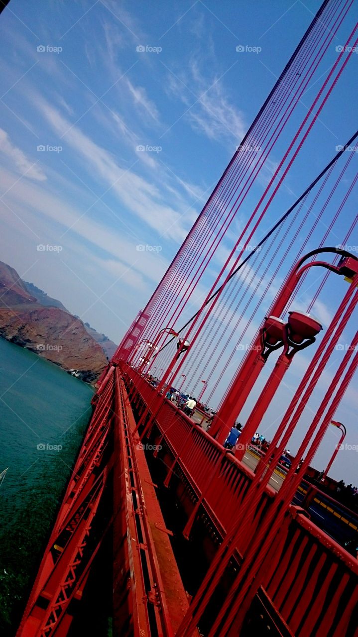 biking on the Golden Bridge
