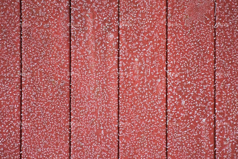 A wooden wall in winter