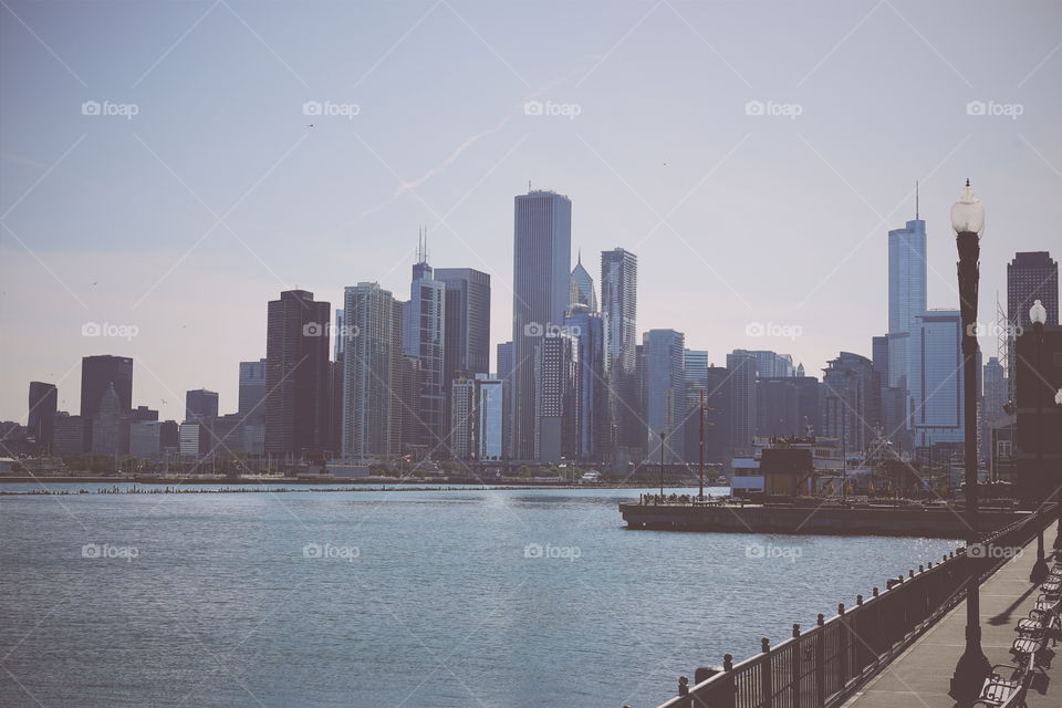 Chicago from the Pier. Beautiful Chicago, Michigan Lake from Navy Pier