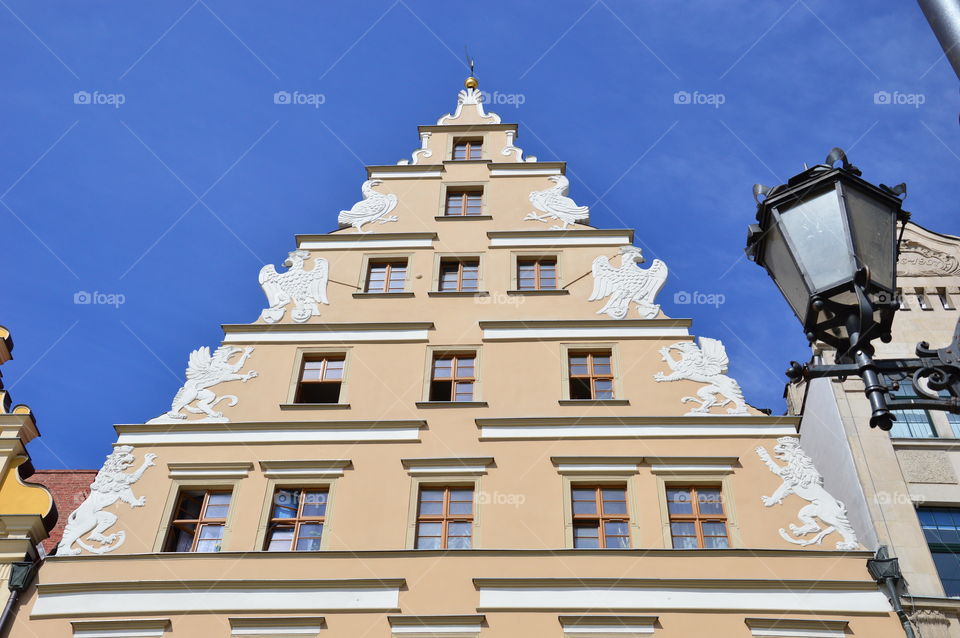 detail of a building in Wroclaw