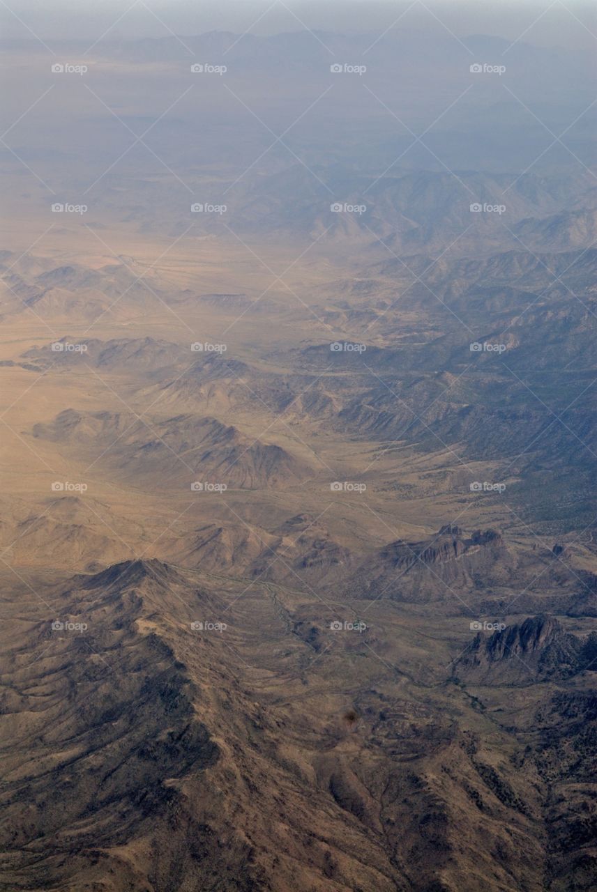 Aerial of the desert in Nevada USA