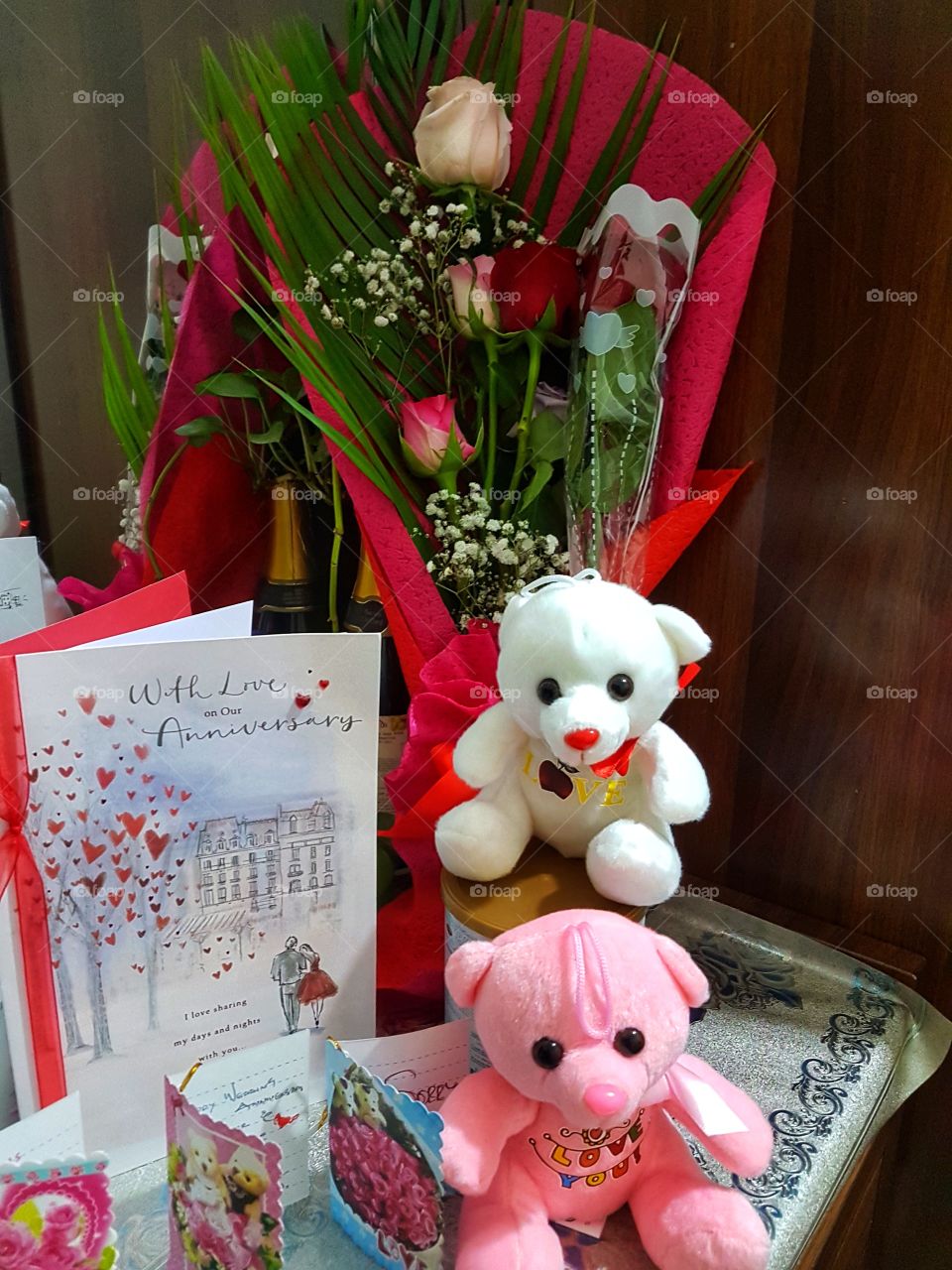 birthday / Wedding Anniversary Best Wishes with Teddy Bear and Wish Cards