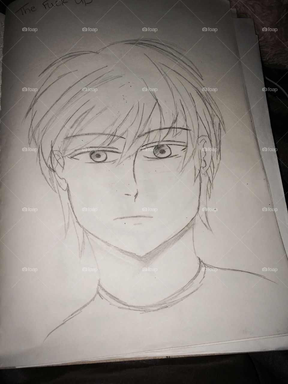 Anime style boy sketch