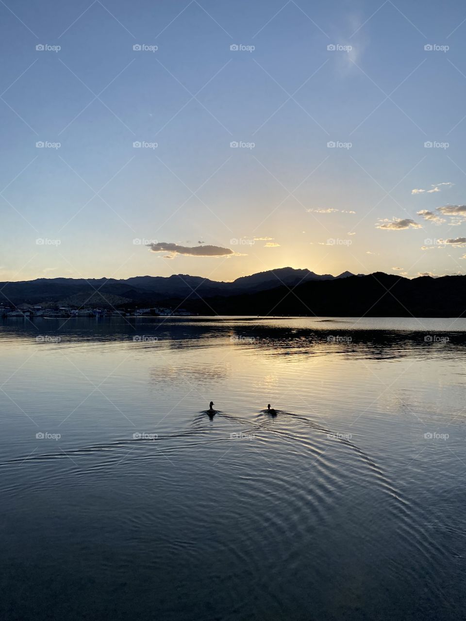 Sunset at Katherine Landing Arizona in Lake Mohave 