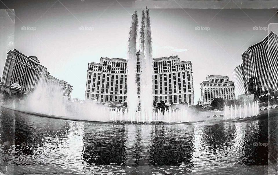 The Bellagio Fountain in Las Vegas NV.
/black and white /Las Vegas/Las Vegas Strip/Casino/ Fountain life /wish/Fairytale/ Art101/ Composition/ Nikon/Fish eye lens/Photography/Beauty/ Structure/Photo of Art by Artist/black beauty..Art/Art/Art.