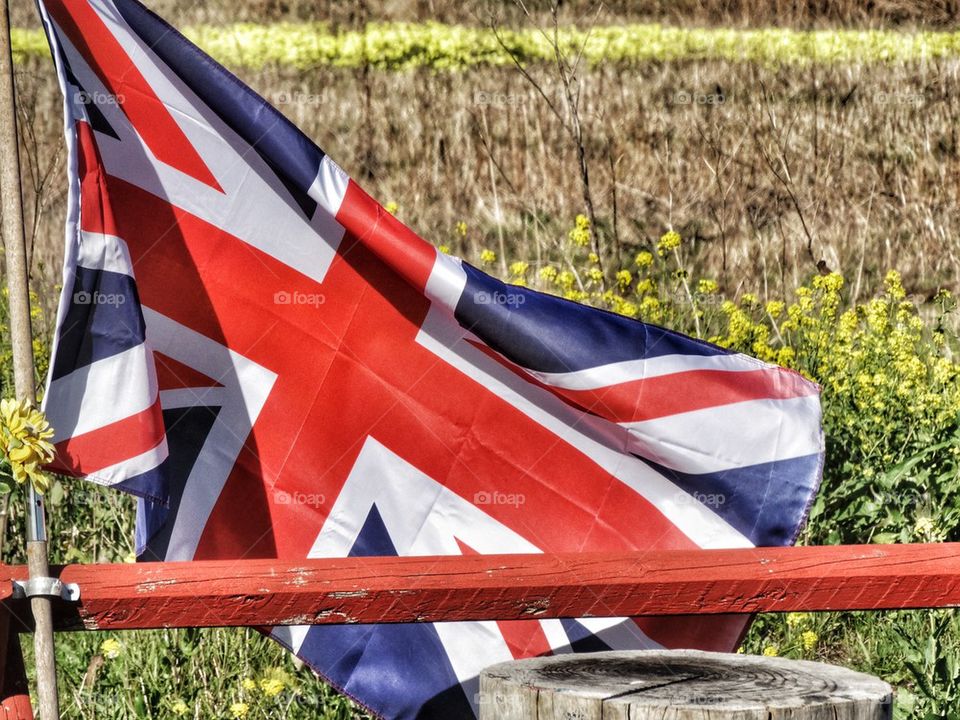 British Flag Flying In The Wind. English Union Jack