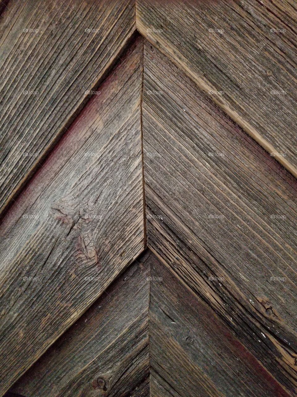 Gorgeous hand crafted natural barn board in a chevron pattern made by a skilled Woodworker.