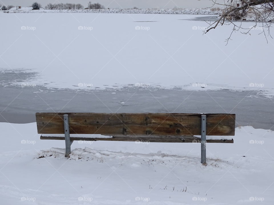 Bench at Snowy Lake