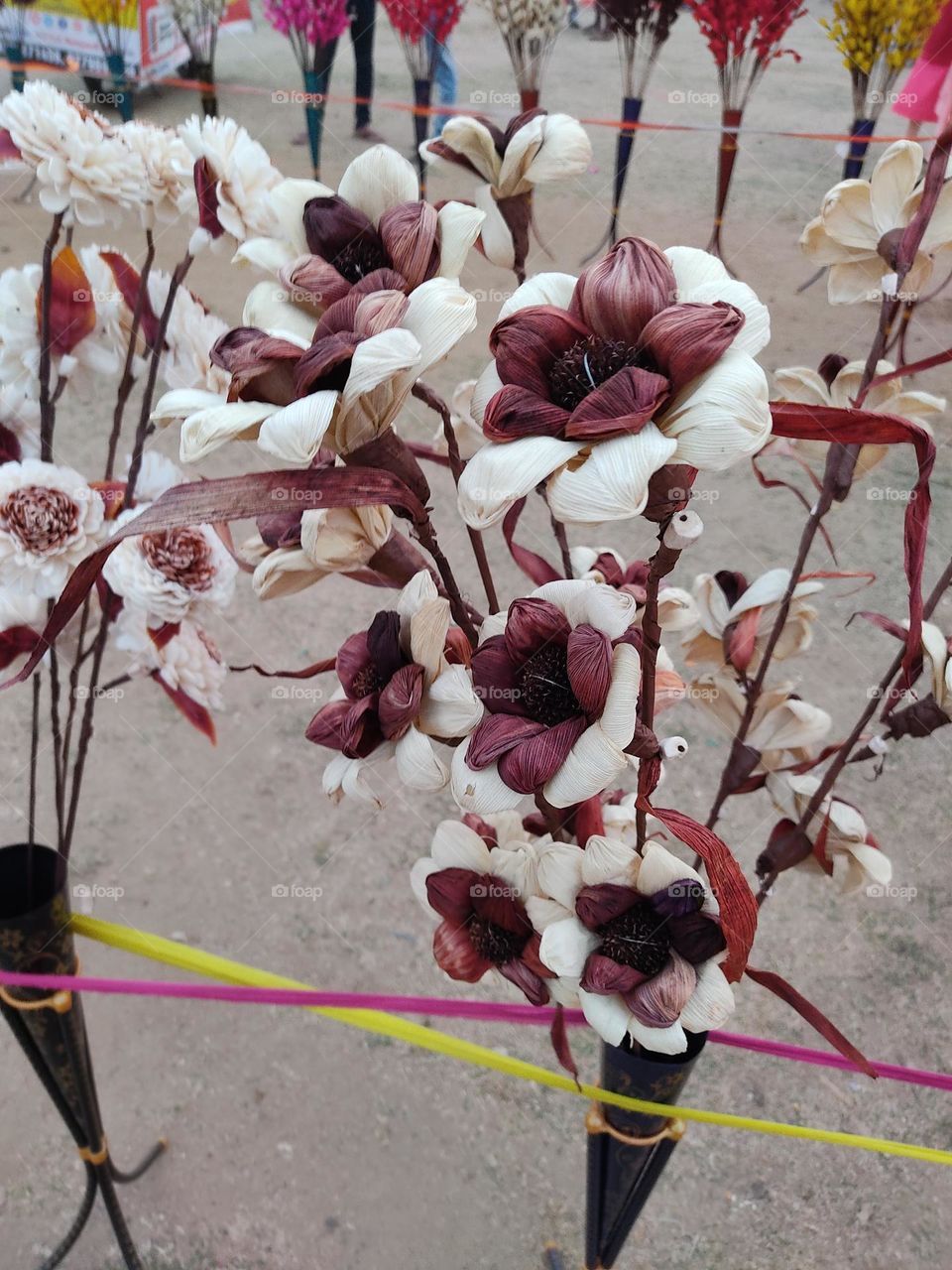 beautiful artificial cocalate and white colour flowers💐