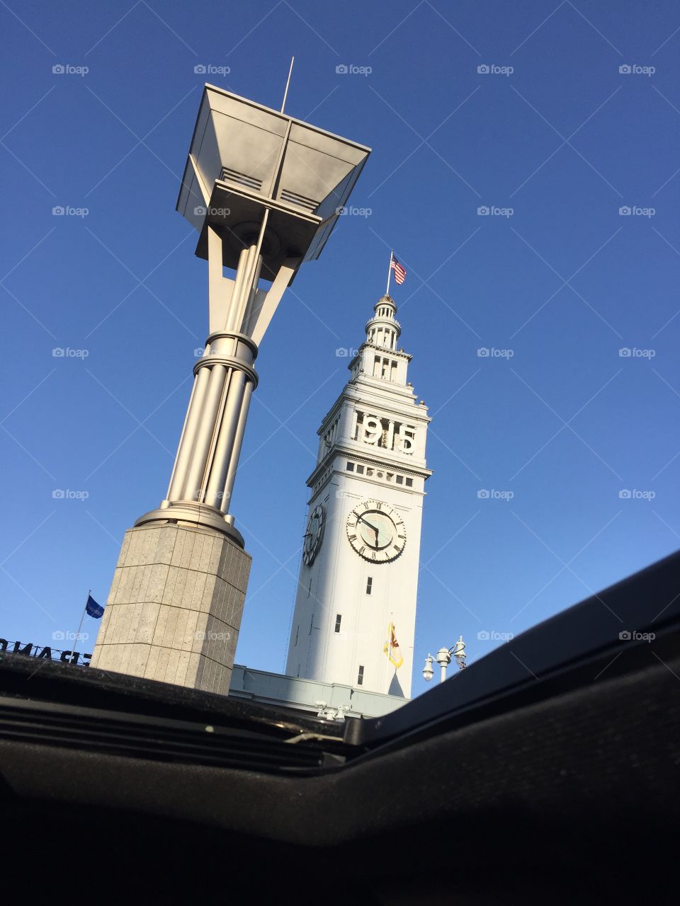 Clock tower. Clock in San Francisco