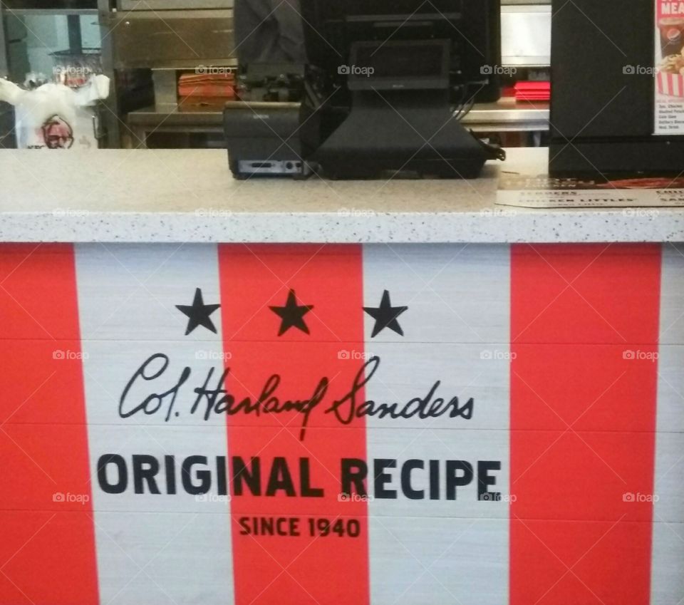Colonel Harland Sanders Original Recipe Since 1940 ~ Inside KFC on Gessner at Kempwood in Houston, Texas!