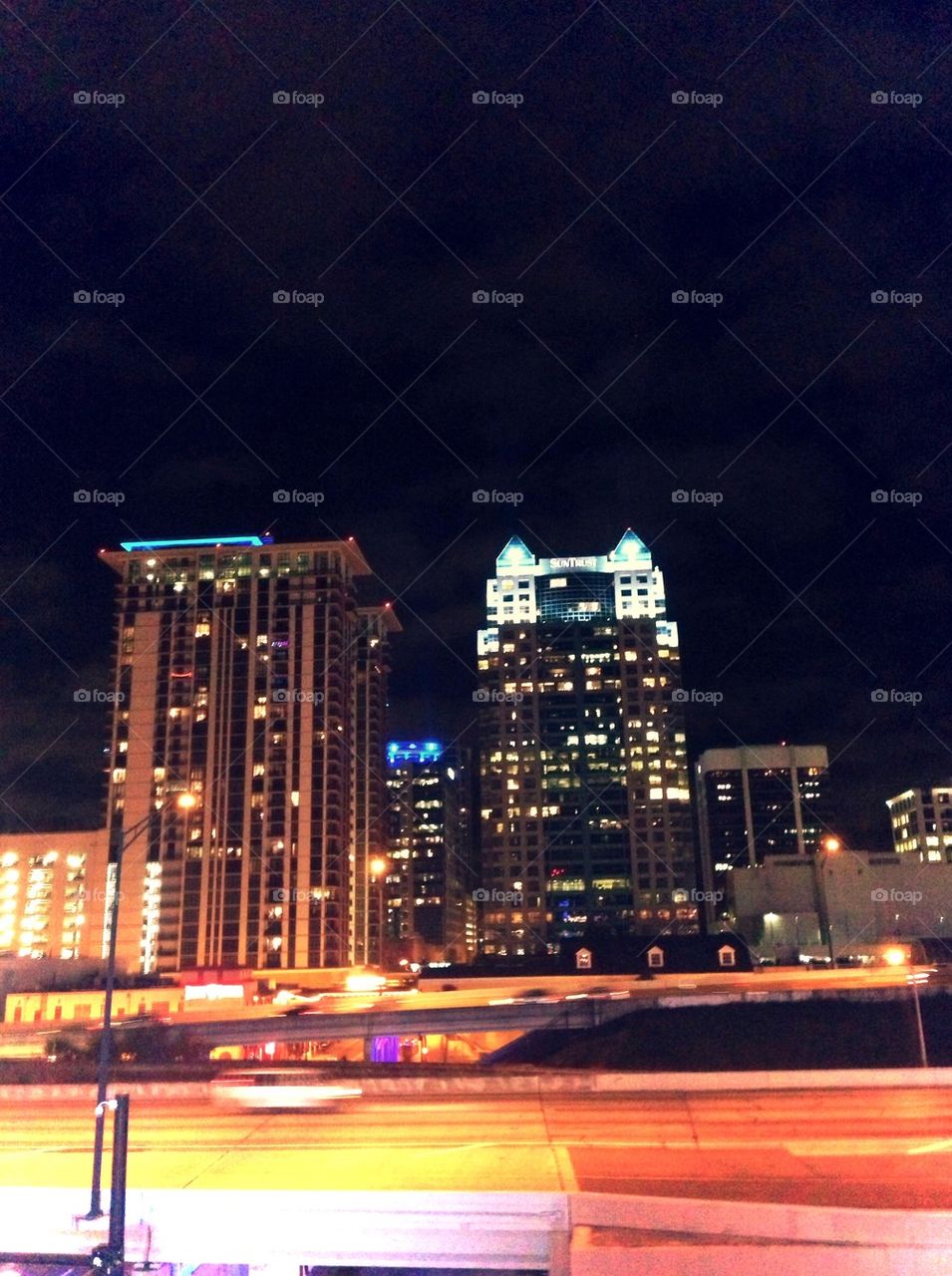 city buildings night skyline by losone77