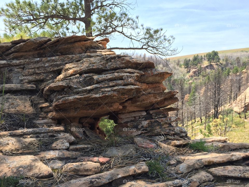 Unique Rock Formation. A unique sandstone rock formation on Casper Mountain in Casper, Wyoming 