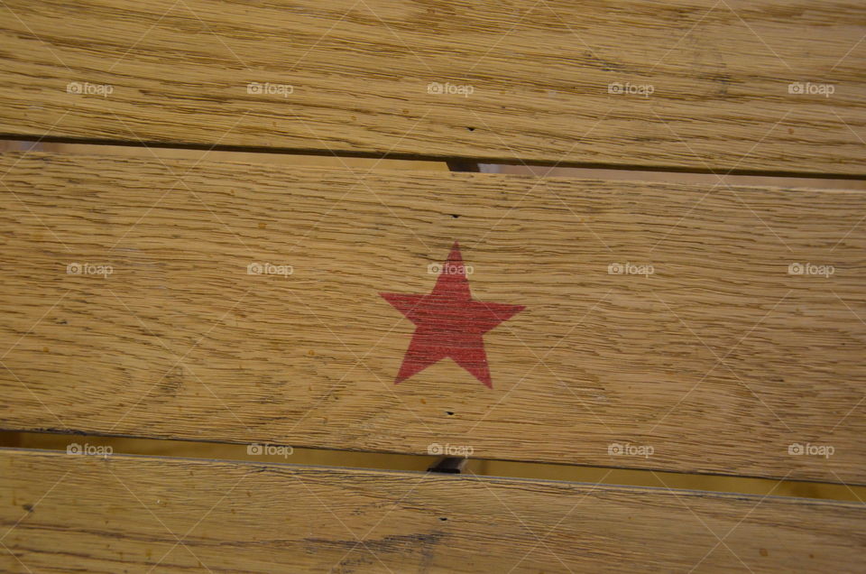 Wooden planks with star 