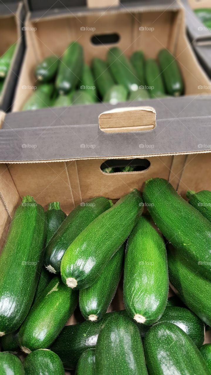 Green courgettes