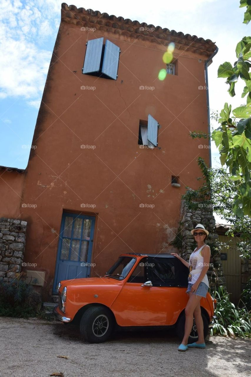 South of France with old car 