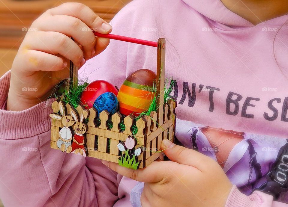 Mini rabbit basket for Easter eggs