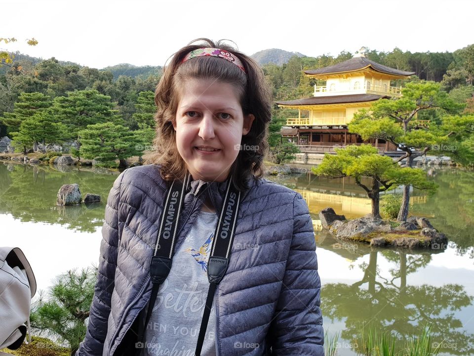 This is me in Kiomizu-dera the Golden Temple in Kyoto! It's very cool place!