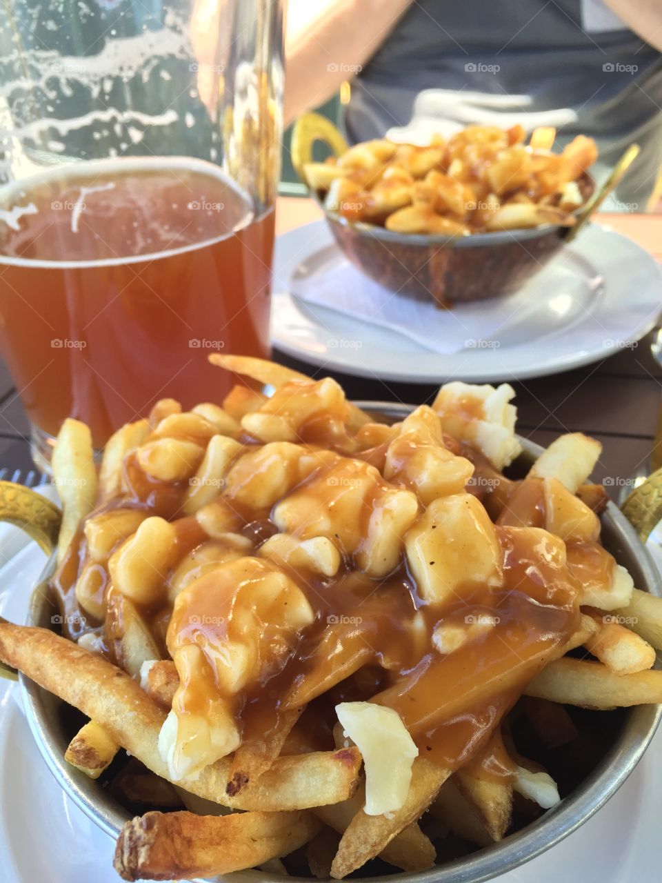 Classic poutine with beer, Quebec City