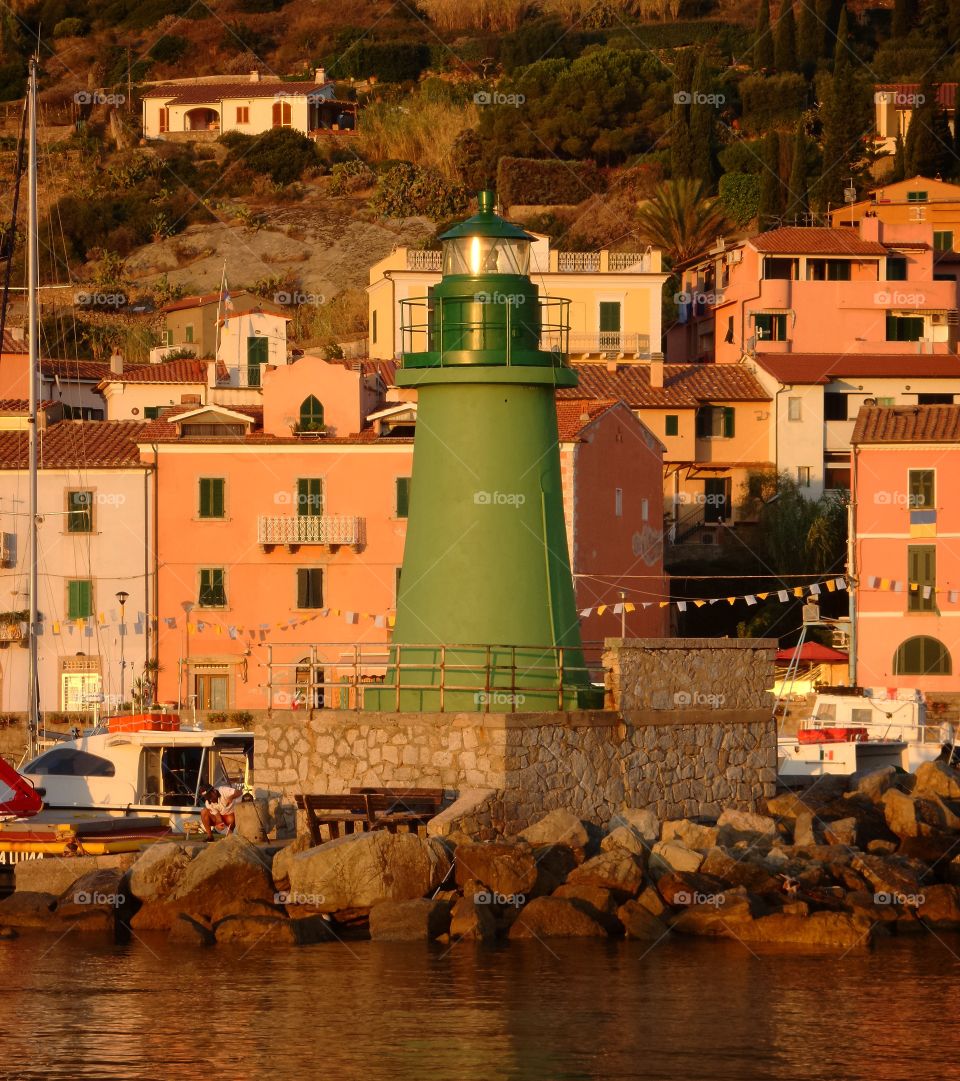 the green lighthouse.